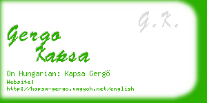 gergo kapsa business card