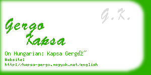 gergo kapsa business card
